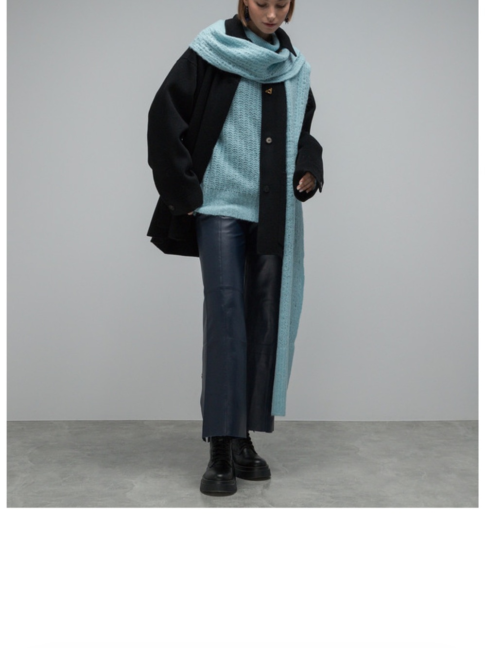 NWT ALPACA WOOL Blend Blue Knit Sweater